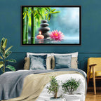 Zen Massage Stones with Waterlily Wall Art
