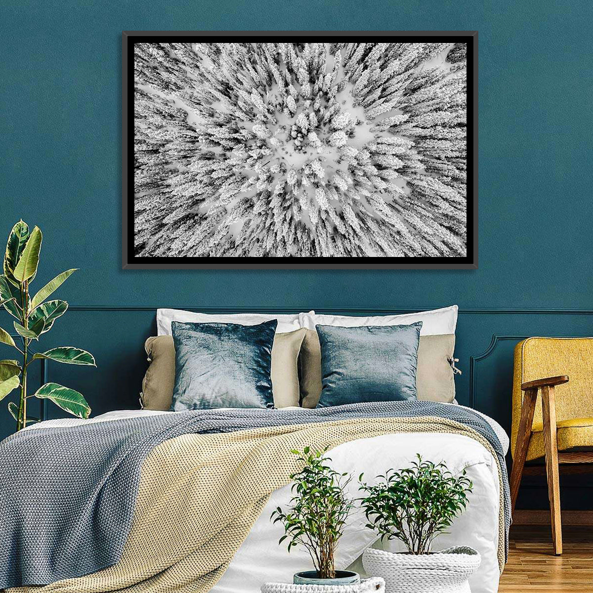 Snowy Aerial Forest Wall Art