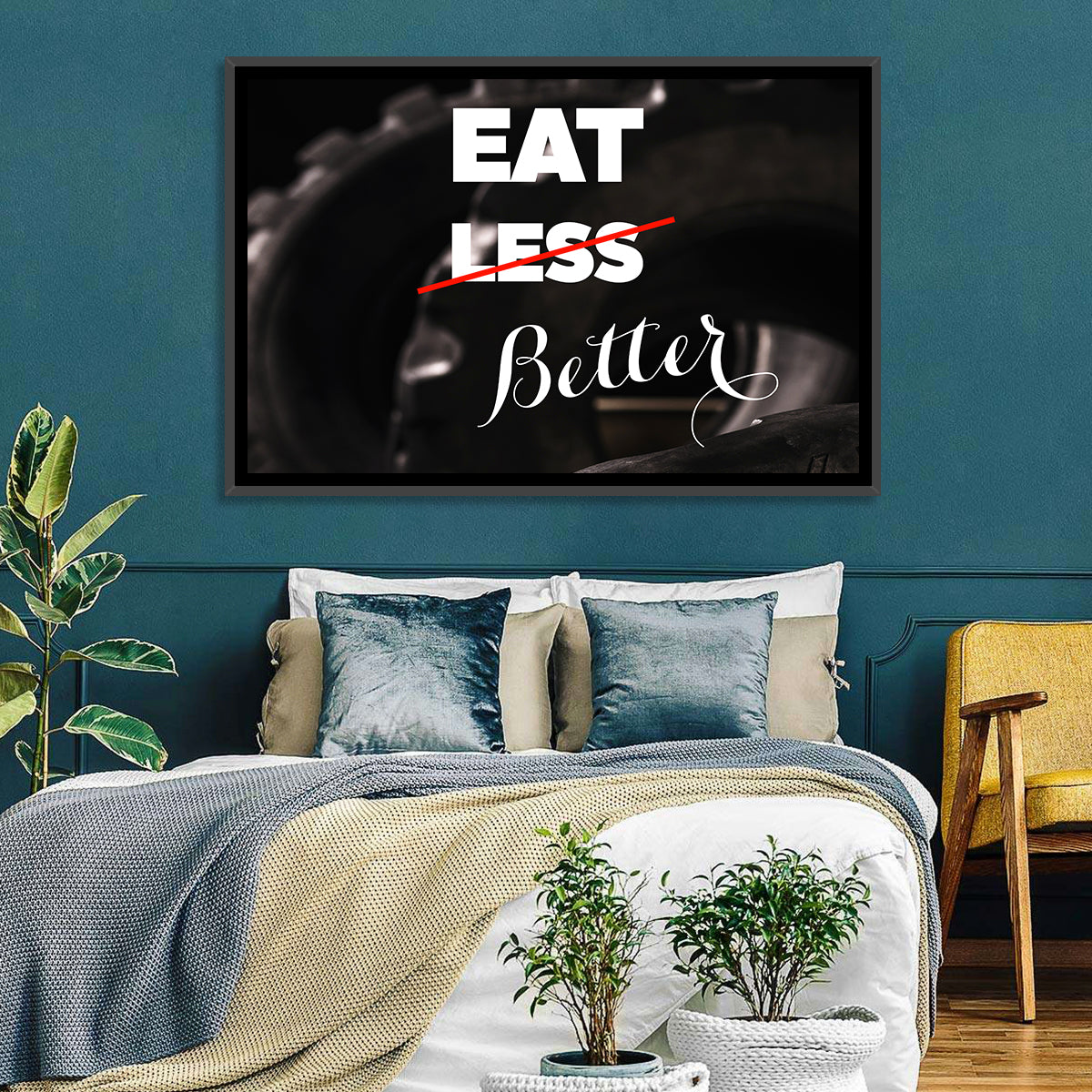 Eat Less, Better Motivation Quote Wall Art