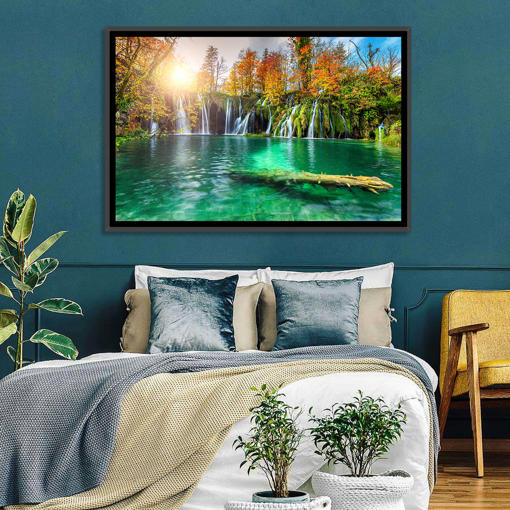 Autumn Waterfalls at Plitvice Lakes Wall Art