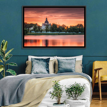 Corpus Christi Church Sunset Reflection Wall Art