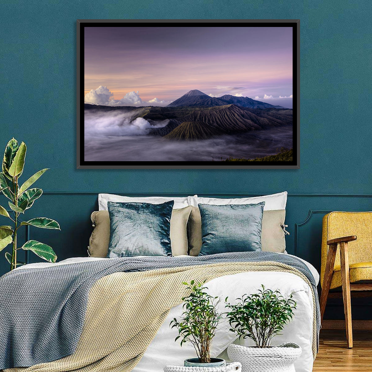 Mount Bromo at Dawn Wall Art in a room, landscape