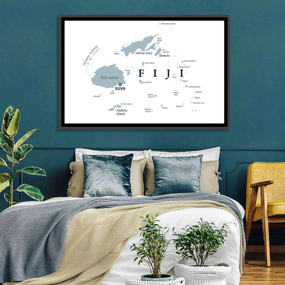 Fiji Islands Political Map Wall Art