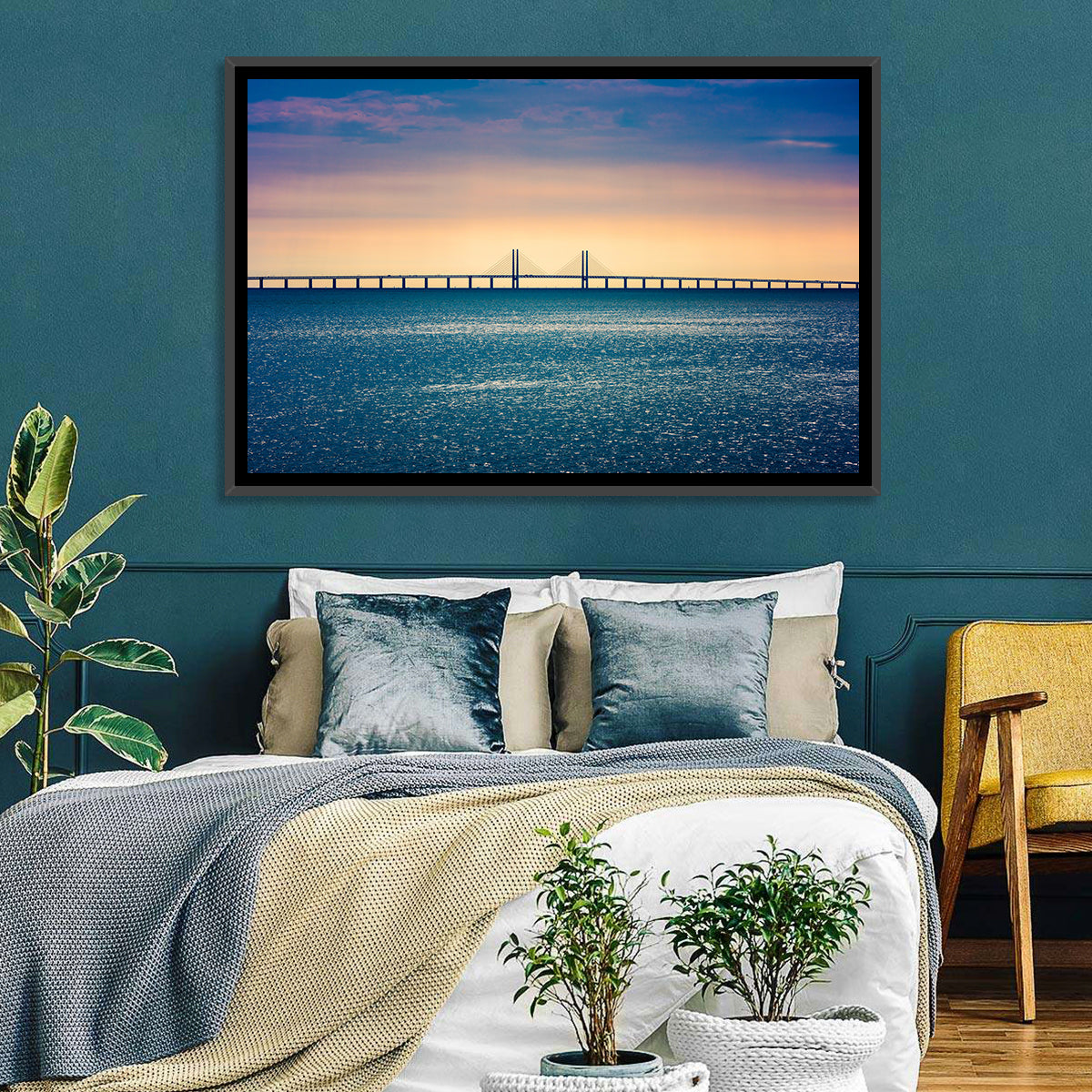 Øresund Bridge at Sunset Wall Art