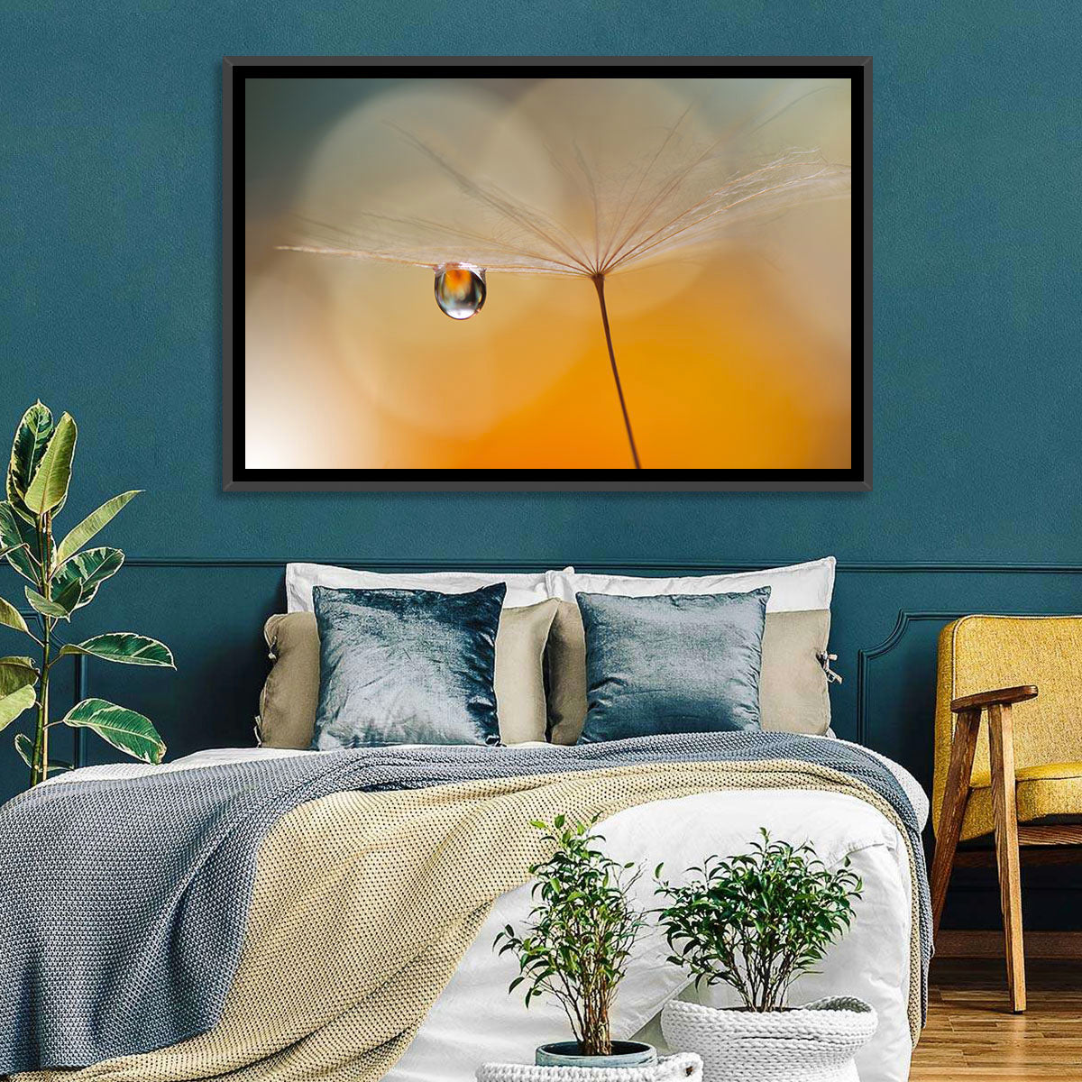 Dandelion Seed with Droplet Wall Art