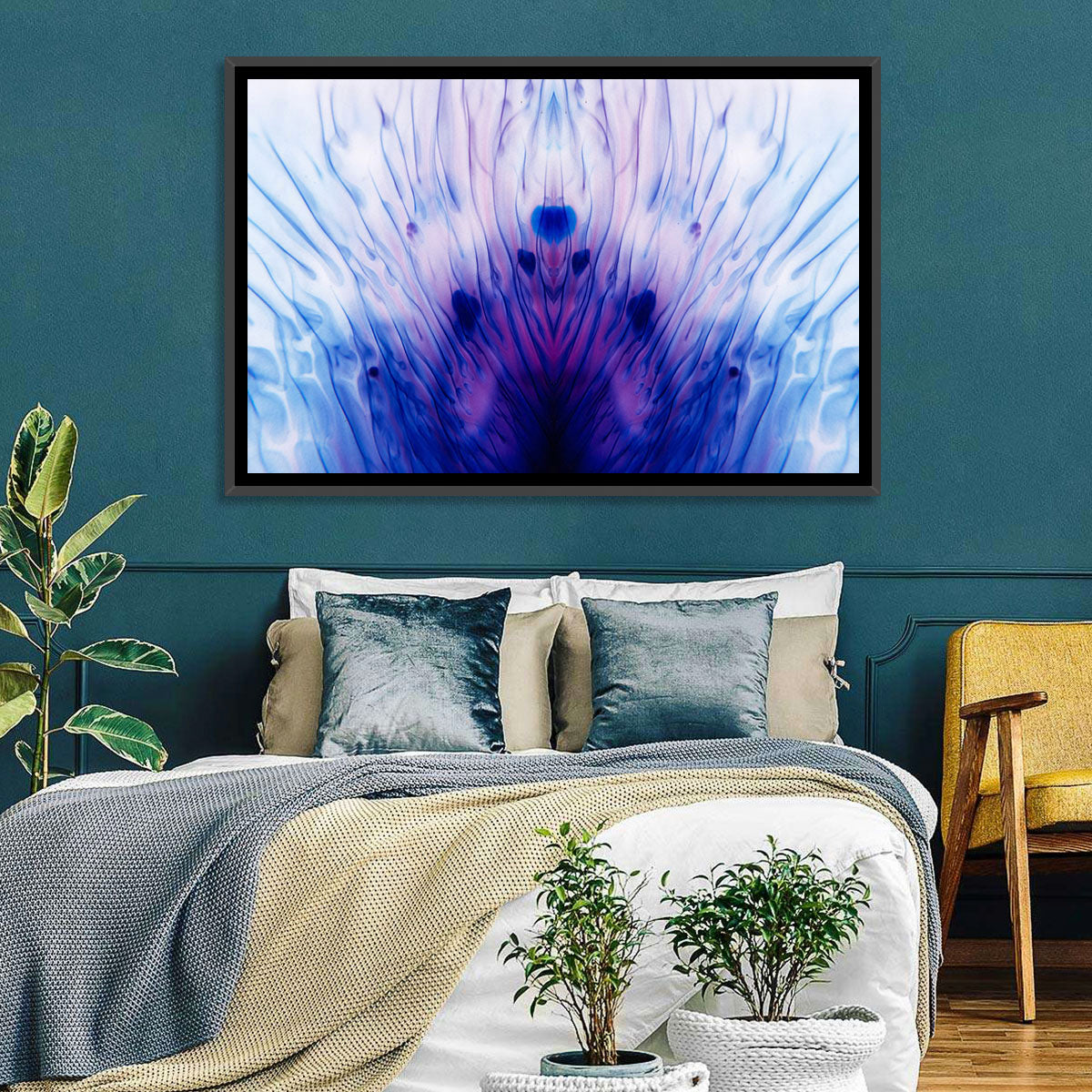 Mirrored Ink Splotch Abstract Wall Art