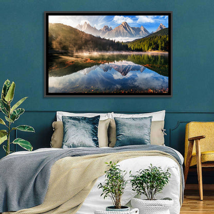 Morning Mist Mountain Lake Wall Art