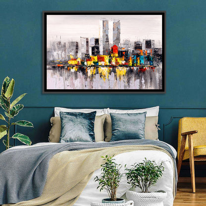 Abstract Skyline with Water Reflection Wall Art