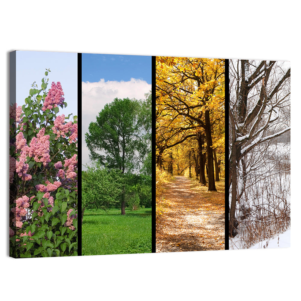 Four Seasons Tree Collage Wall Art