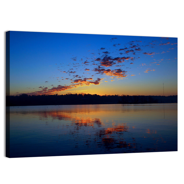 Lake Livingston Sunset Reflection Wall Art as a canvas print
