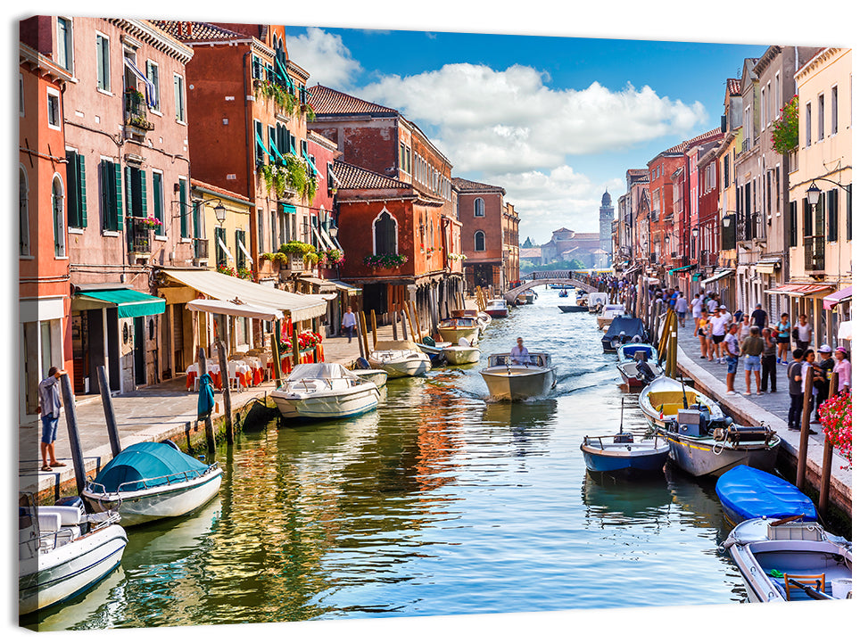 Sunlit Burano Canal, Venice Wall Art