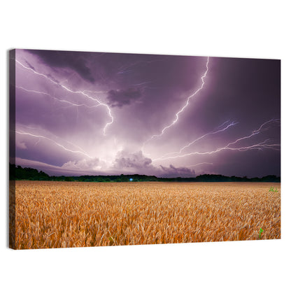 Lightning Over Wheat Field Wall Art
