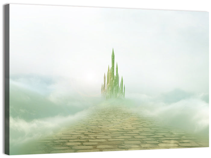Cobblestone Path to Emerald Castle Wall Art as a canvas print