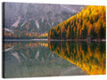 Braies Lake Golden Reflection Wall Art
