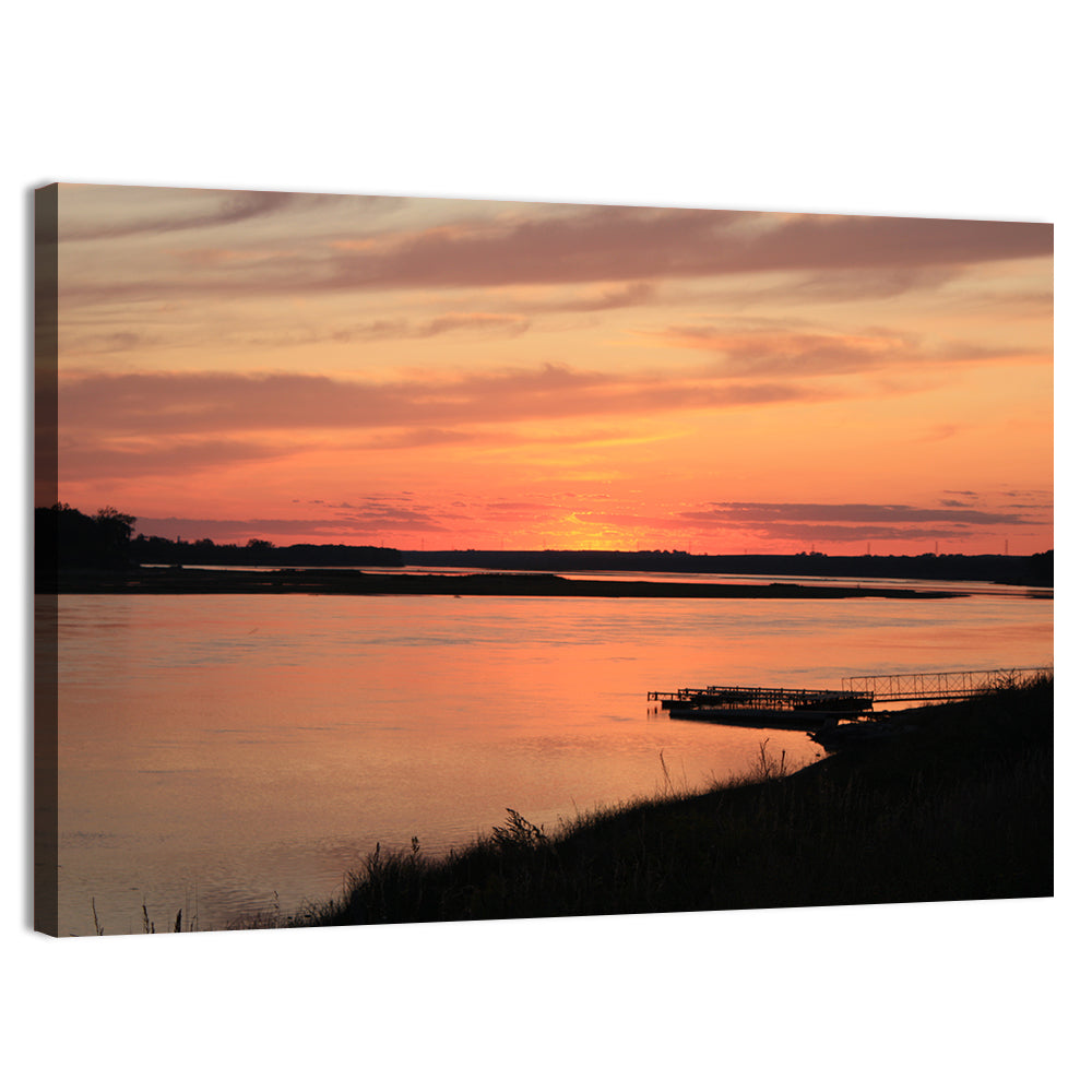 Missouri River Sunset at Dusk Wall Art, canvas print, landscape