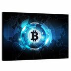 Futuristic Bitcoin Globe Wall Art