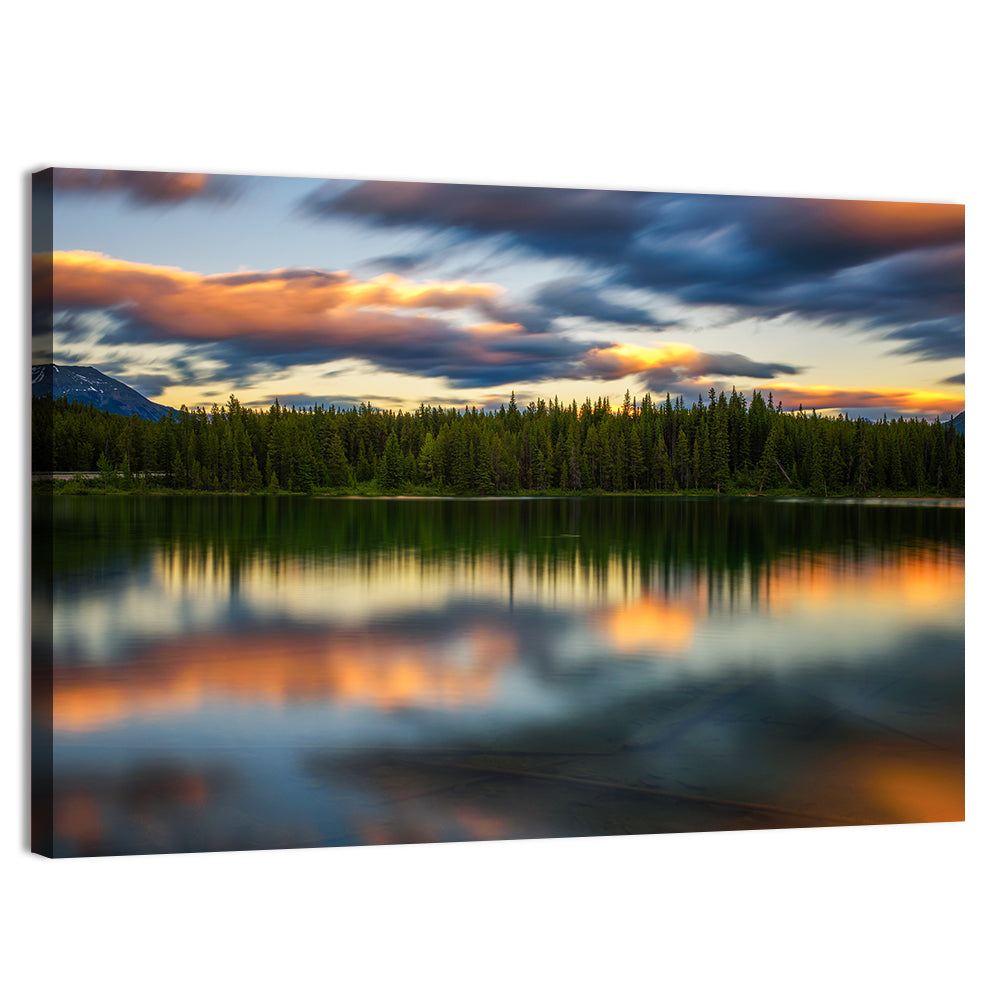 Herbert Lake Sunset Reflection Wall Art