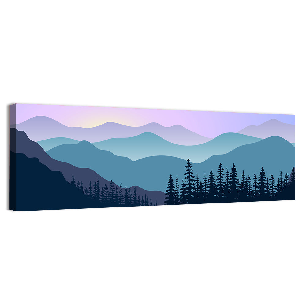 Purple Dawn Mountain Range Wall Art