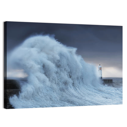 Lighthouse in a Sea Storm Wall Art