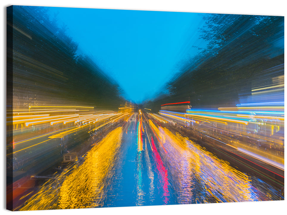 Canal Reflections at Night Wall Art