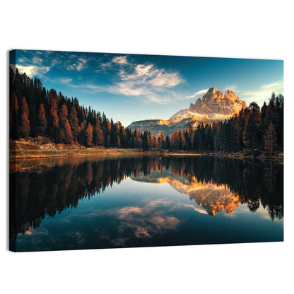 Lago Antorno Golden Hour Reflection Wall Art