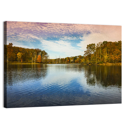 Seneca Lake Autumn Reflection Wall Art