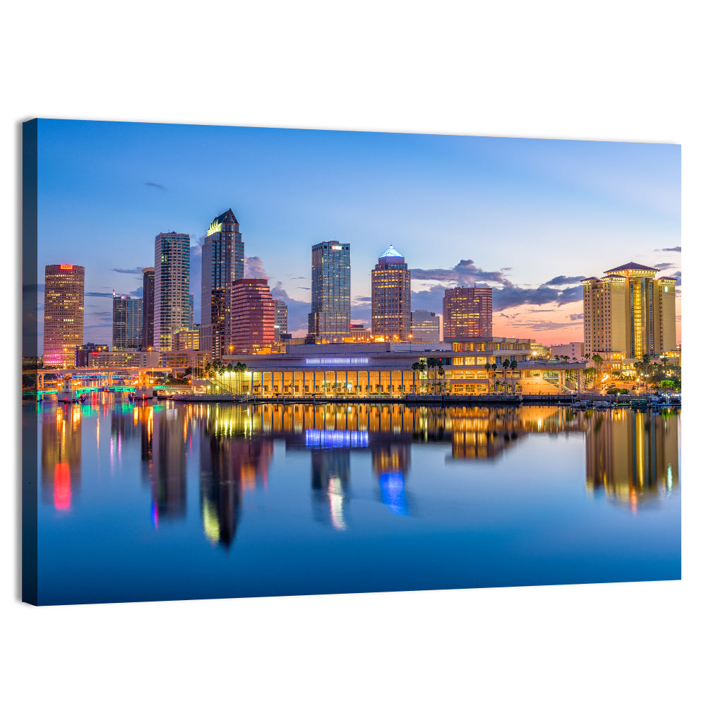 Tampa Twilight Skyline Wall Art