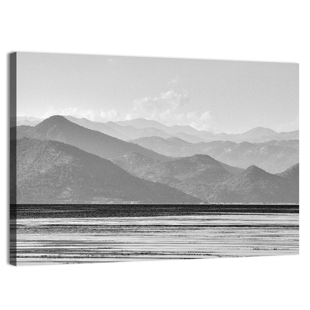 Skadar Lake Monochrome Landscape Wall Art