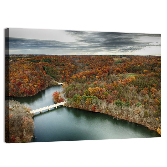 Seneca Lake Aerial View Wall Art as a canvas print