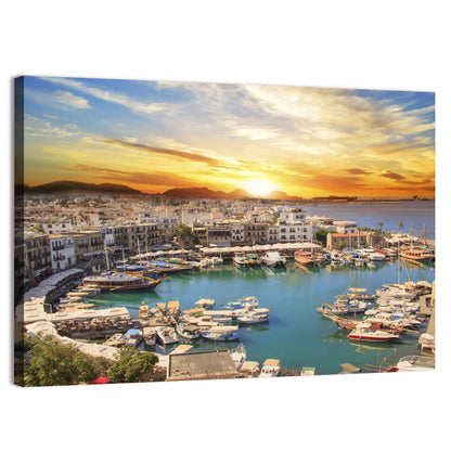 Kyrenia Harbour at Sunset Wall Art