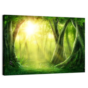 Forest Golden Sunrise Wall Art