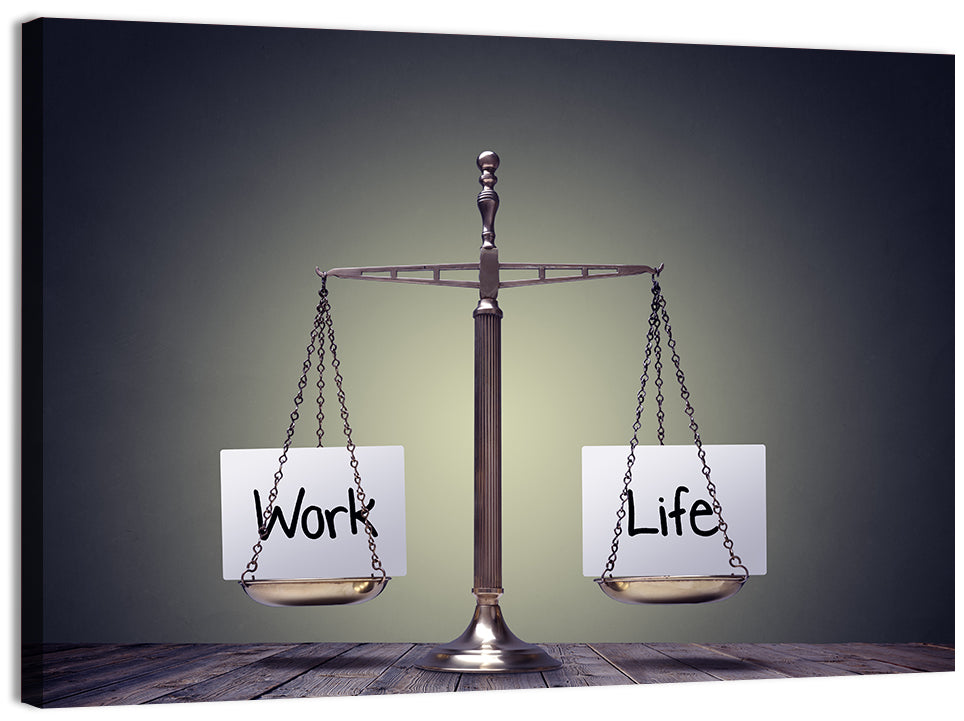 Metallic Scale: Work and Life Wall Art, canvas print, landscape