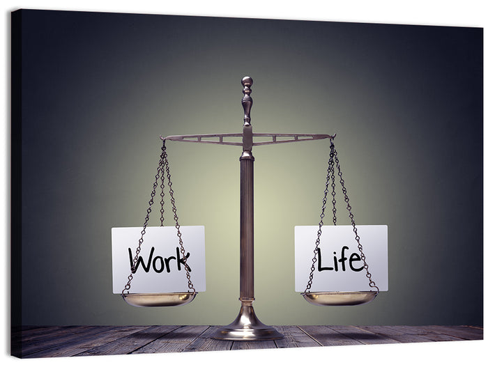 Metallic Scale: Work and Life Wall Art as a canvas print