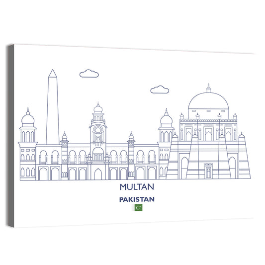 Multan City Skyline Wall Art