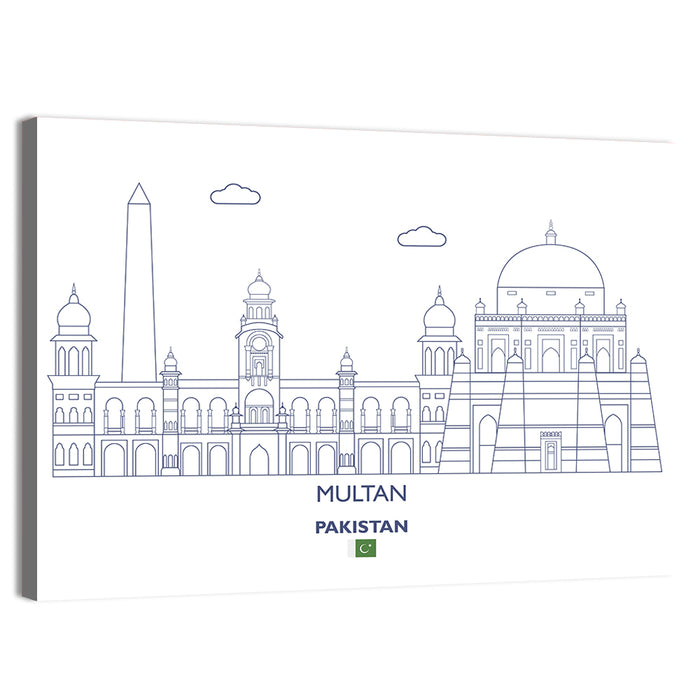 Multan Skyline with Shah Rukn-e-alam Wall Art as a canvas print