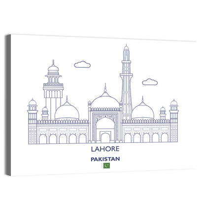 Lahore Skyline with Badshahi Mosque Wall Art