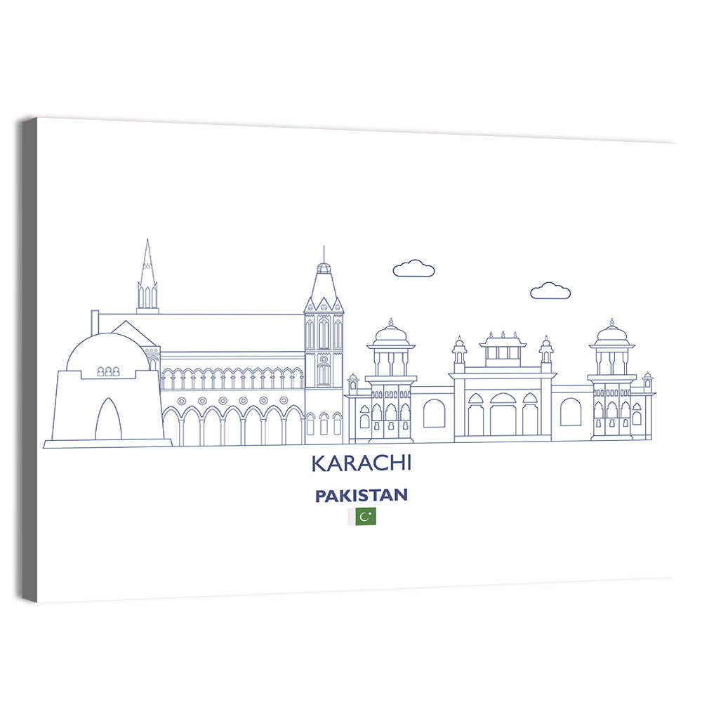 Karachi Skyline with Mazar-e-quaid Wall Art