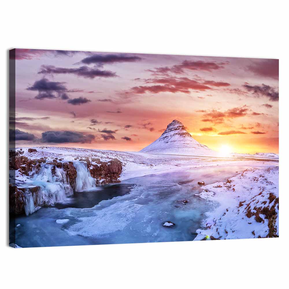 Kirkjufell Mountain Sunset Wall Art