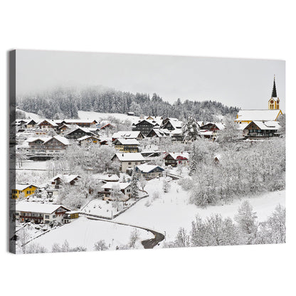 Oberstaufen Winter Village Wall Art