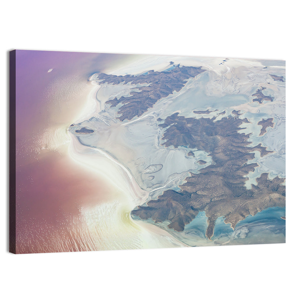 Urmia Lake Aerial View Wall Art, canvas print, landscape