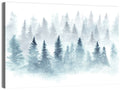 Misty Pine Forest Watercolor Wall Art