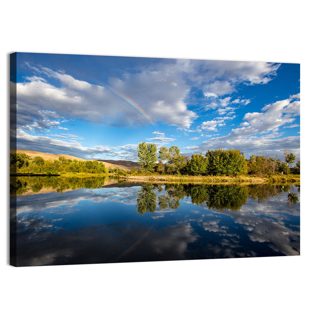 Boise River Rainbow Reflection Wall Art
