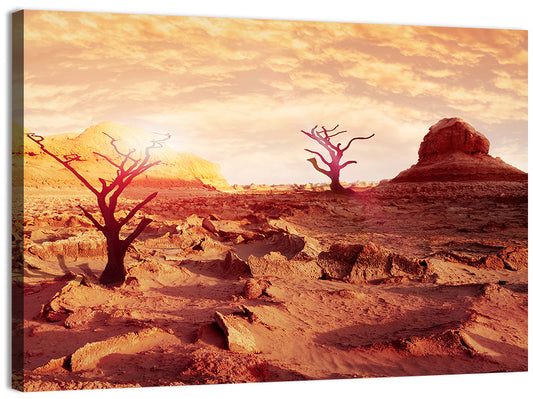 Gnarled Trees at Desert Sunset Wall Art