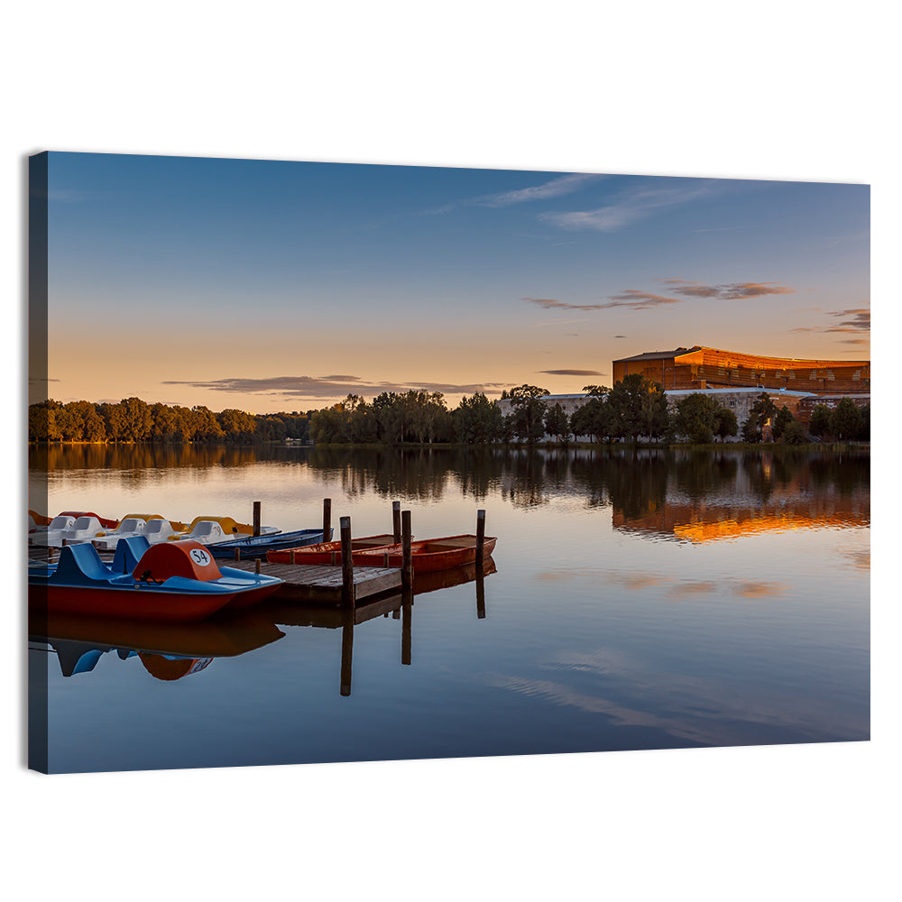 Dutzendteich Lake at Golden Hour Wall Art