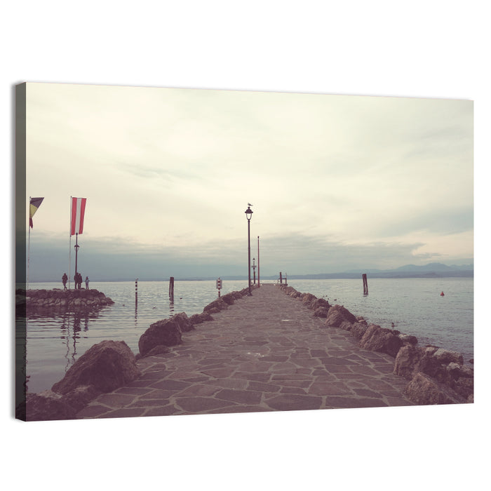 Stone Pier at Lake Garda Wall Art as a canvas print