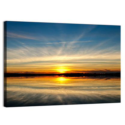 Oklahoma Lake Sunset Reflection Wall Art