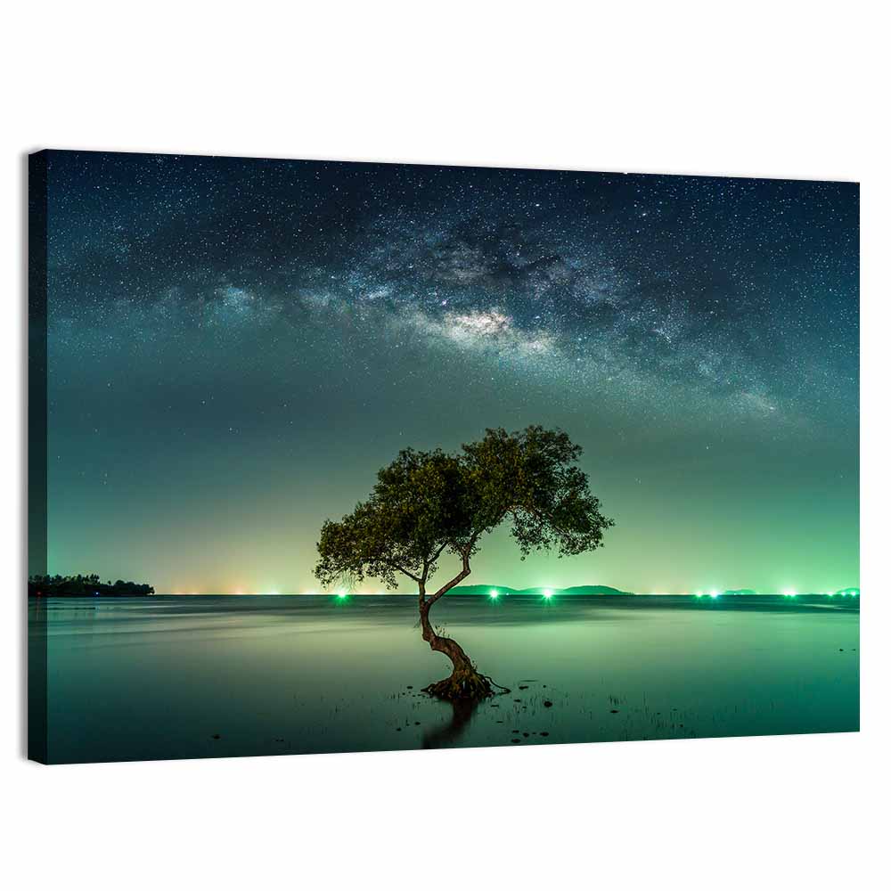 Milky Way Over Mangrove Tree Wall Art