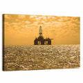 Sunset Oil Rig Silhouette Wall Art