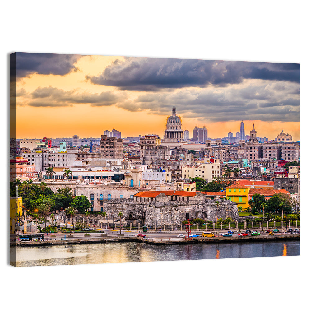 Havana Waterfront at Sunset Wall Art