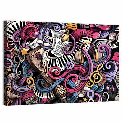Music Doodle Illustration Wall Art